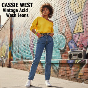 Vintage Cassie West High Waisted Mom Jeans Women’s 9 Tapered Leg 90s Blue Denim